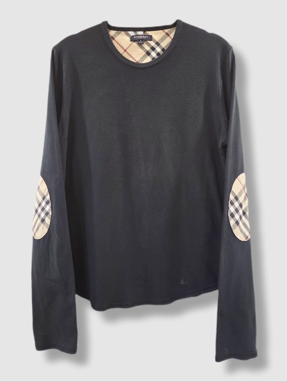 Vintage Burberry London Long Sleeve Top | Nova Check Elbow Patches | size M-L